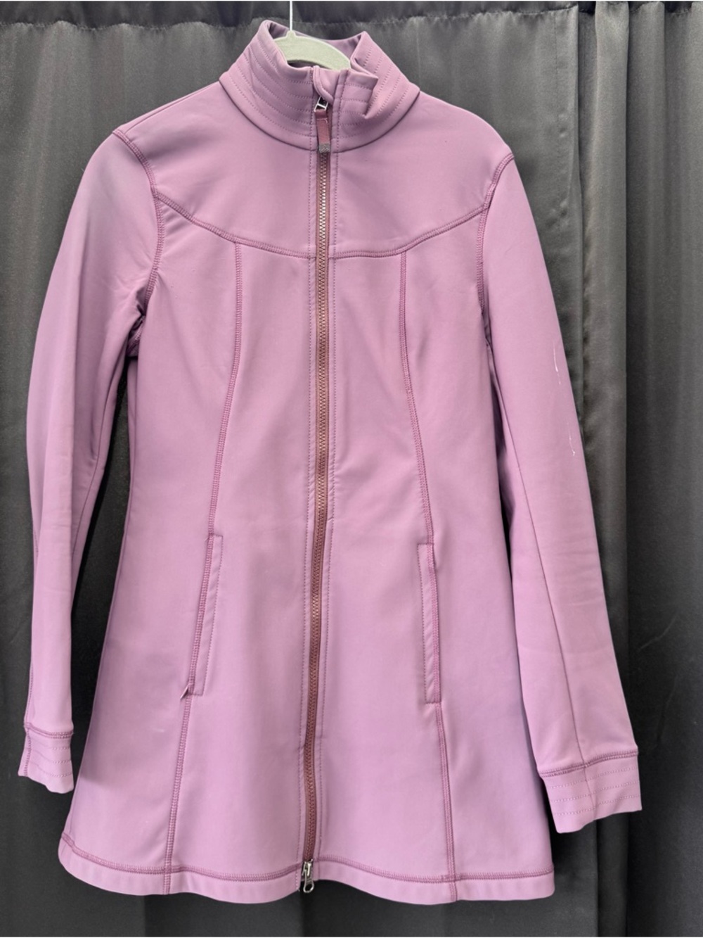 Prana Lavender Long Zip Trench Jacket